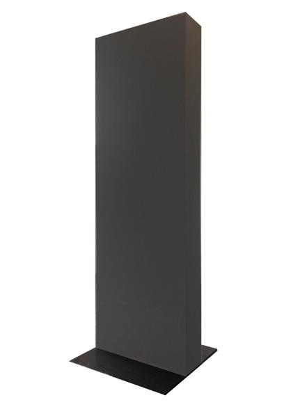RAL 7022 Dimensioni: 100 x 30 cm h 300 cm Materiale: wood and metal pedestal Materiale: metallo
