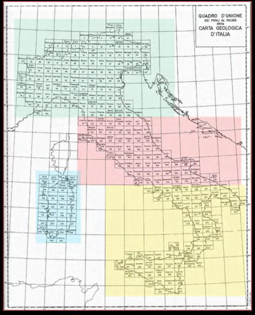 Il territorio nazionale è attualmente coperto interamente dalla cartografia geologica ufficiale alla scala 1:100.