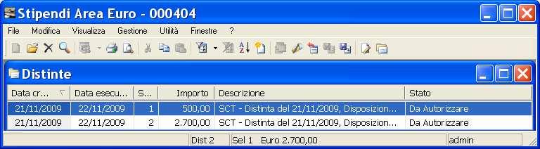 Capitolo 4, Stipendi area Euro 4-16 7. Fate click sul pulsante OK per completare l importazione della distinta La fase di importazione della distinta è completata.