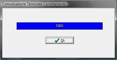 Al termine comparirà il messaggio Comunicazione Terminata Correttamente. Premere OK.