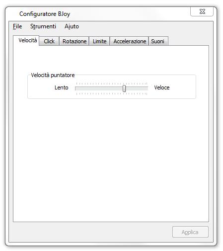 Configurazione ione IMPORTANTE: per accedere alle diverse impostazioni è necessario che il BJoy Lite sia collegato al computer.