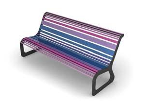 MOKO ARCOBALENO panchina bench rosso arcobaleno red rainbow materiali materials acciaio steel dimensioni dimensions 1840 x 756 x h 804 mm RAL 1003 RAL 1003 RAL 2011 RAL 2004 RAL 3020 RAL 3000 RAL