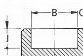 Raccordi Forgiati a Tasca da Saldare in acciaio Norma ANSI B16.11 Socket Welding Scheda 3 di 3 Tappi Femmina dimensioni espresse in mm 3000 A - 16 16 17.5 22.