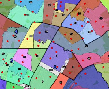 Il lavoro si è sviluppato in tre fasi 1. Mappatura dei 52 bacini di utenza in cui si articola il territorio cittadino.