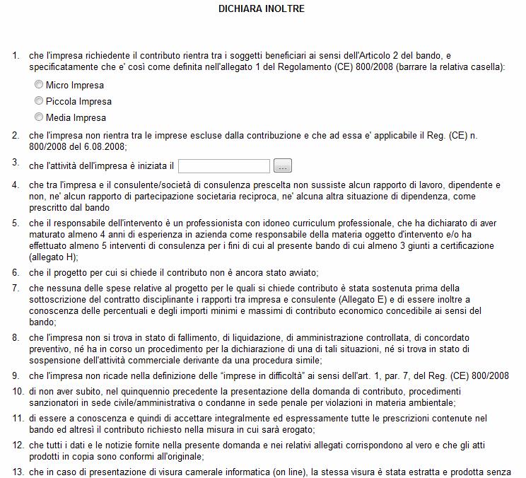 I campi sono delle selezioni a tendina, attenzione selezionare sempre prima la provincia, perché i comuni sono condizionati dalla selezione effettuata sulla provincia, la provincia della sede