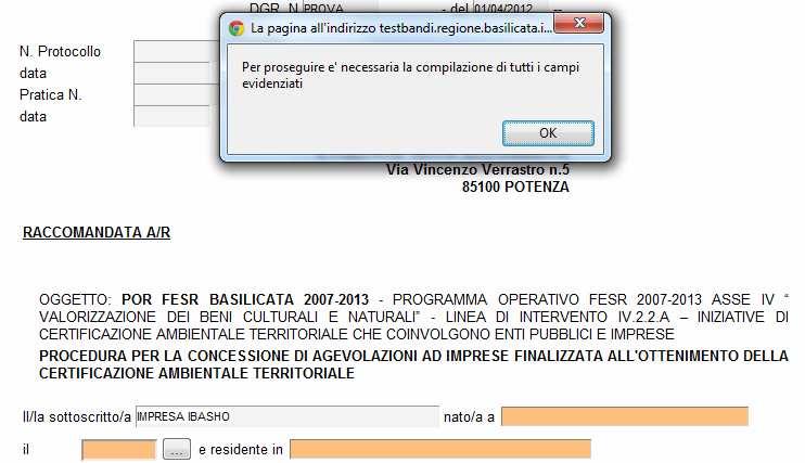 INOLTRO CANDIDATURA Terminata la compilazione dell istanza telematica si può procedere all inoltro della stessa cliccando sulla voce di menu Inoltro Candidatura All atto dell invio dell istanza il