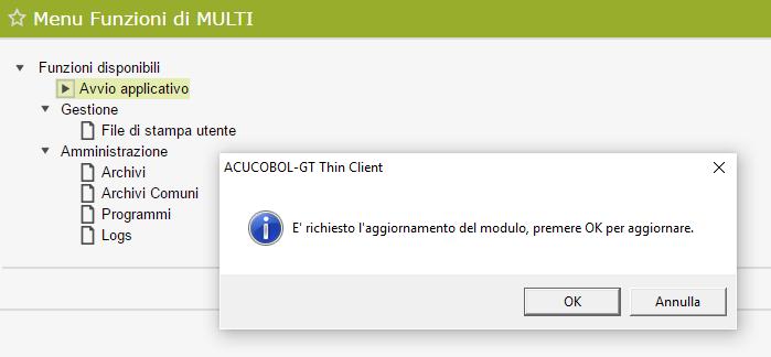 Ad un successivo avvio della procedura, potrebbe venire richiesto l aggiornamento del modulo SysintGateway NOTA: In ambiente TeamPortal l aggiornamento dei moduli Client è uguale