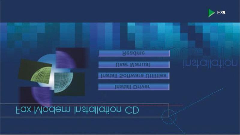 3. Installazione del software 3.1 Procedure di installazione dei driver Inserire il FAX Modem Installation CD nell'unità CD-ROM. Comparirà la finestra sottostante.