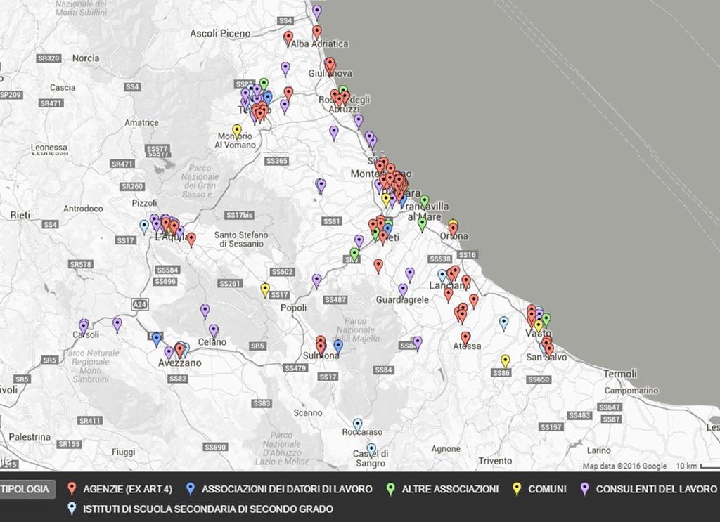 TERRITORIO DELLE POLITICHE DEL RAPPORTO SUGLI ENTI ACCREDITATI AL IMMAGINE 1.4.2 GEOREFERENZIAZIONE DEGLI SPORTELLI AUTORIZZATI AI SERVIZI PER IL (EX ART.