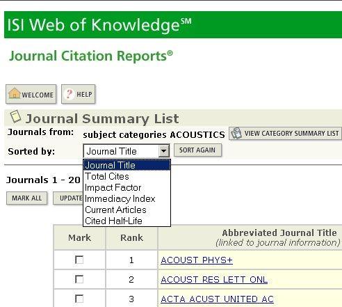 L impatto come valutazione quantitativa Impact factor: si riferisce alla rivista e non all articolo si calcola a partire