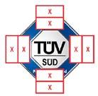 e simboli nell ottagono esterno: BIANCO Qualora non fosse possibile la stampa a colori, il marchio TÜV SÜD può essere utilizzato in bianco e nero, ma sempre su fondo bianco.