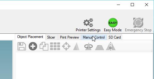 In ogni passaggio di questa sezzione, utilizzerai i controlli manuali del programma Repetier per verificare il funzionamento dei componenti della idbox.