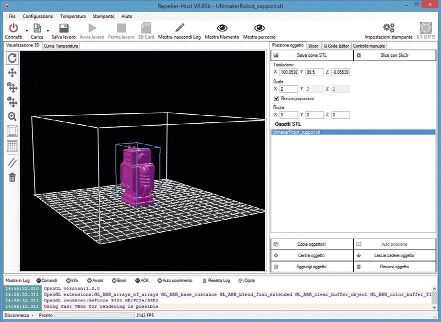 Repetier Host è uno dei software open source più utilizzati per gestire il processo di stampa 3D di materiali plastici.