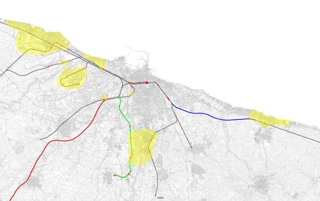 Le circolari di quartiere svolgono la duplice funzione di garantire la mobilità interna e di connettere tutti i punti del quartiere alle stazioni ferroviarie di riferimento e ai capolinea delle linee
