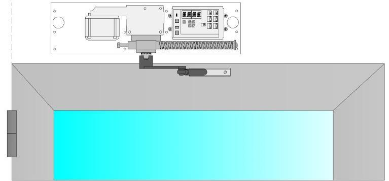 4.4 INSTALLAZIONE DELL AUTOMAZIONE SW4 CON BRACCIO ARTICOLATO SWAA Usare il braccio articolato a spingere per porte che aprono all esterno vista lato