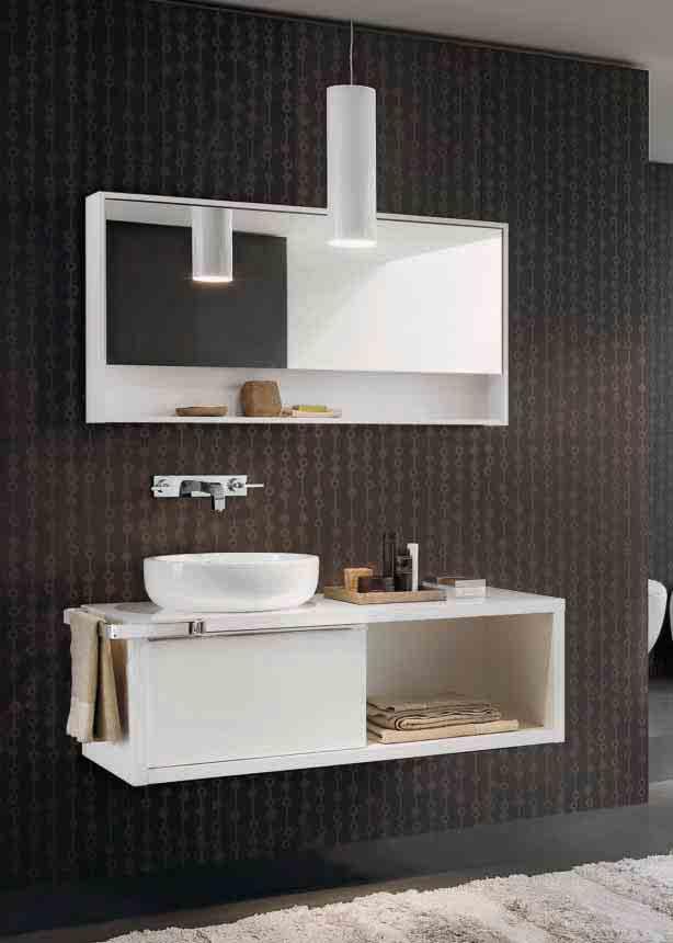 serie easy.02 porta pivot 140 sinistra per nicchia (053) gloss white mirror 120x60 (41835-083) easy.