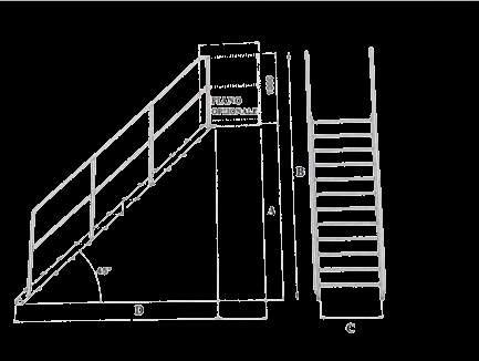 Scale in alluminio SECURSTEP Normativa ITALIANA D.Lgs. 81/2008 Art. 113 Codice Inclinazione 45 A (m) B (m) C (m) D (m) N.