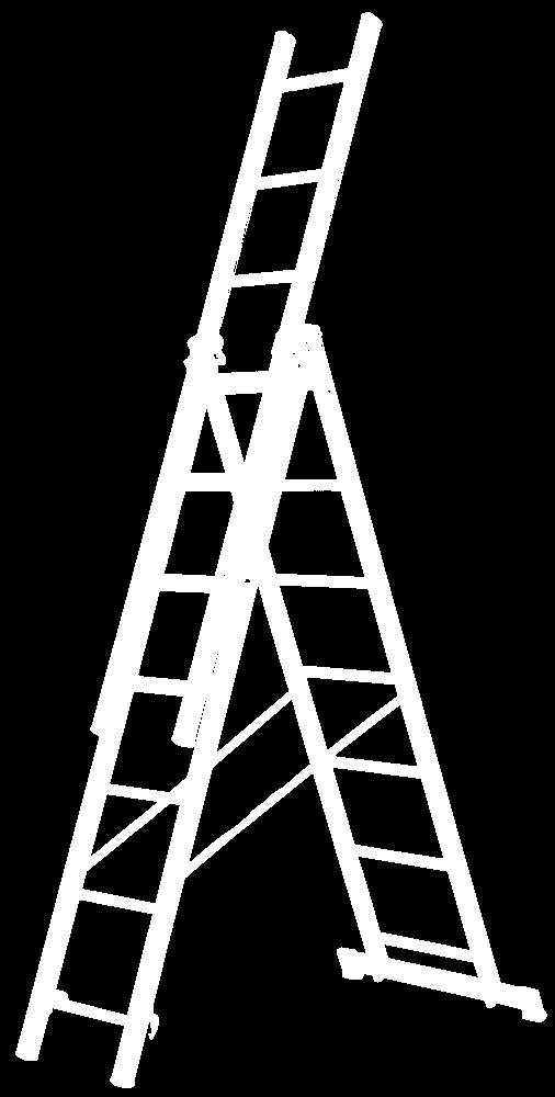 Scale in alluminio EXPORT Scala componibile Scala componibile costruita in alluminio utilizzabile: - In appoggio - A sfilo (inclinazione 75 ) - A cavalletto ( è vietato utilizzare il terzo tronco per