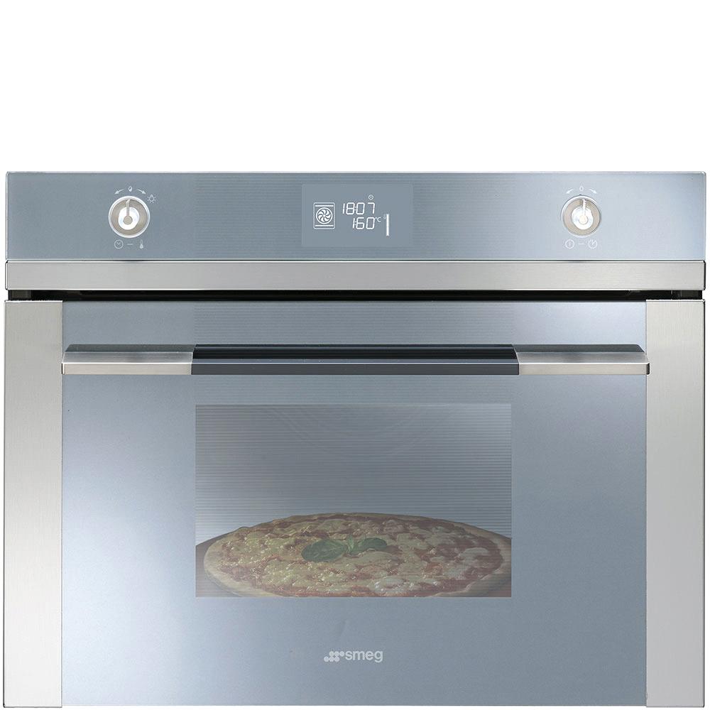 SFP4120PZ Forno compatto termoventilato pirolitico, pizza, inox e silver glass. Estetica Linea.