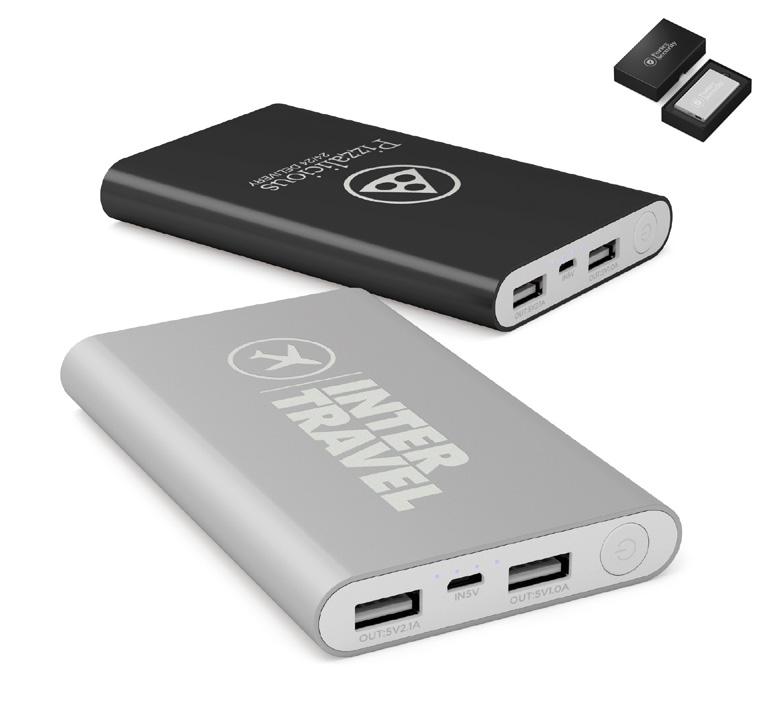 Energia portatile Cofanetto regalo in opzione 2 Porte USB 1A & 2.1A BATTERIA SLIM 8000 Caricatore portatile per telefoni e tablet dotato di una grande capacità di 8000 mah e di due porte USB (1A e 2.