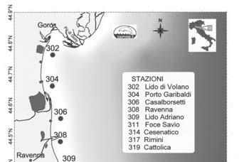 Displacement and identification of sampling sites of marine sediments samples at 3 Km offshore.