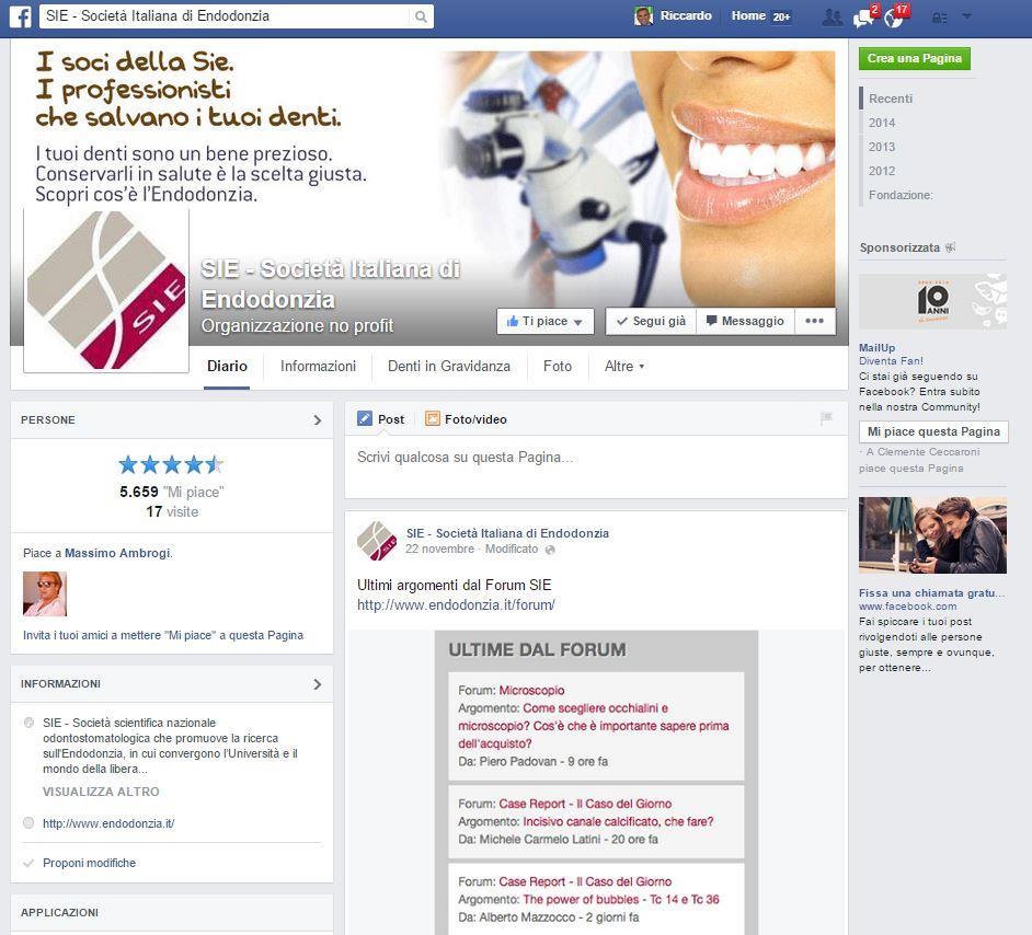 Facebook Fan Page Le Pagine aiutano i professionisti a condividere le loro notizie e a connettersi con i paziente e i potenziali.