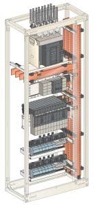 Sistema di sbarre piatte verticale Presentazione Sistema di sbarre laterale fino a 2500 A Tipo di sbarre Sbarre in rame piatte forate spessore 5 mm (fino a 1600 A).