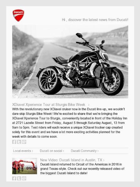 Best Case Ducati risultati raggiunti Produzione di contenuti personalizzati e