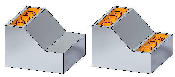 Capitolo 5 Opzioni della QuickBar per lo spostamento delle facce Copia L opzione copia crea una copia delle facce nel gruppo di selezione.