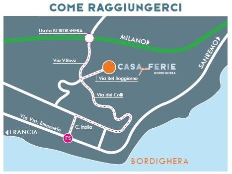 SISTEMAZIONE: CASA PER FERIE FONDAZIONE ATM - BORDIGHERA La struttura si trova in via Belsoggiorno, 2/4, Bordighera (Imperia).