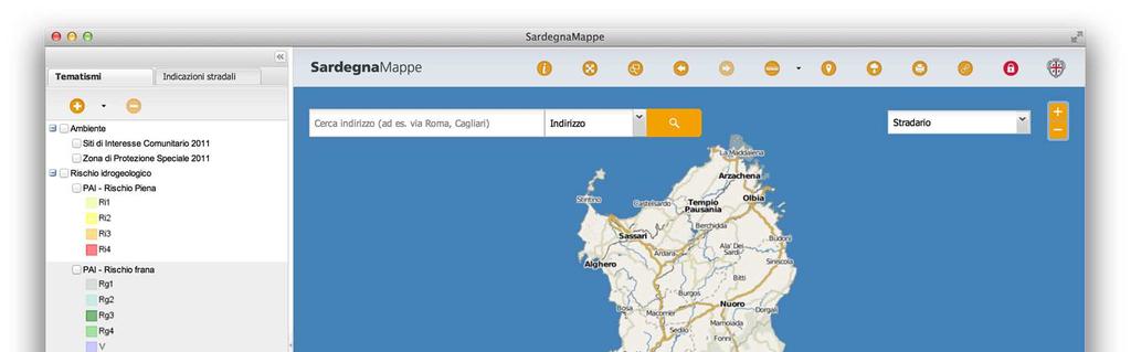 3. Navigazione su Sardegna Mappe Per accedere, digitare l URL: www.sardegnamappe.