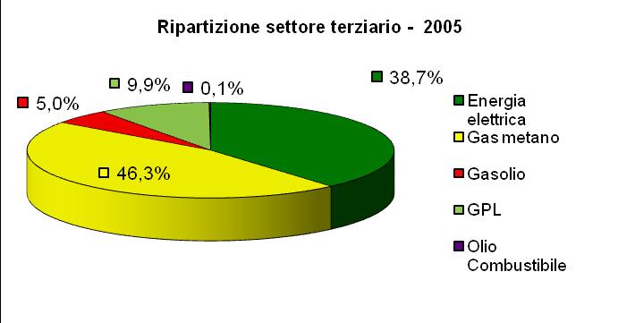 SETTORE TERZIARIO Vettore energetico Anno 2005 Anno 2011 Energia elettrica [kwh] 5.415.