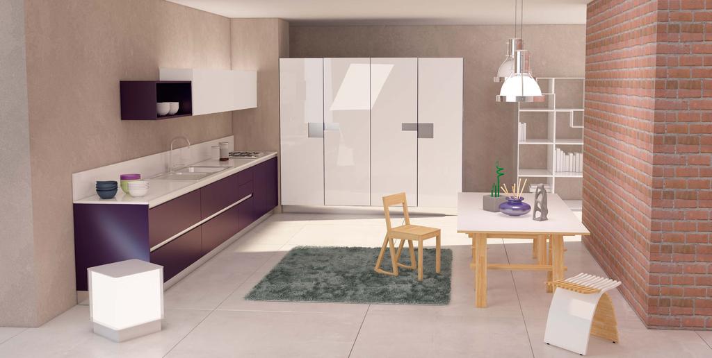 evolute esigenze funzionali. A kitchen that explores the latest trends in design as a feature choosing the lacquered door.