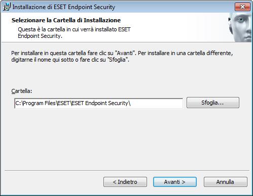 Dopo aver selezionato questa modalità di installazione e aver selezionato Avanti, verrà chiesto di selezionare un percorso di destinazione per l'installazione.