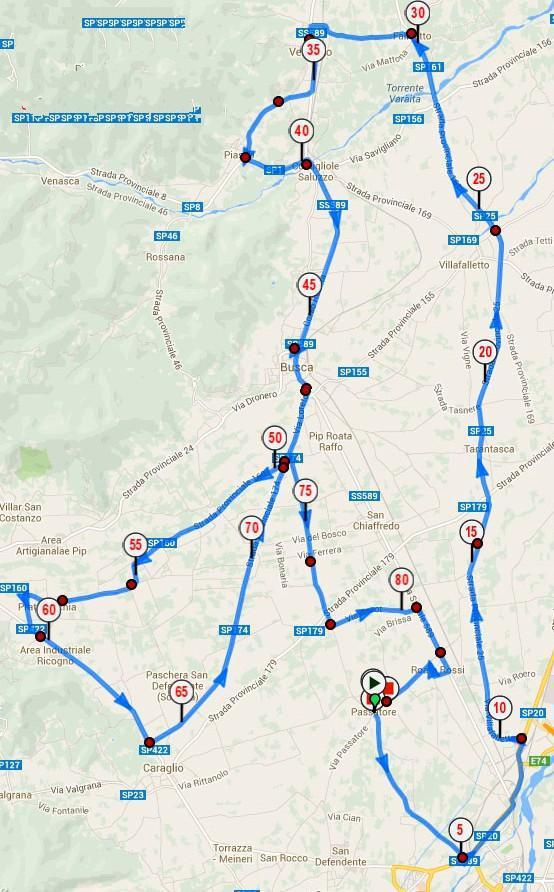 3^ Tappa venerdì 5 agosto km.80+4 RITROVO : ore 15 via Rocca a Passatore PARTENZA : ore 16 trasferimento andatura controllata per circa 4 km. a seguire via agonistico km.
