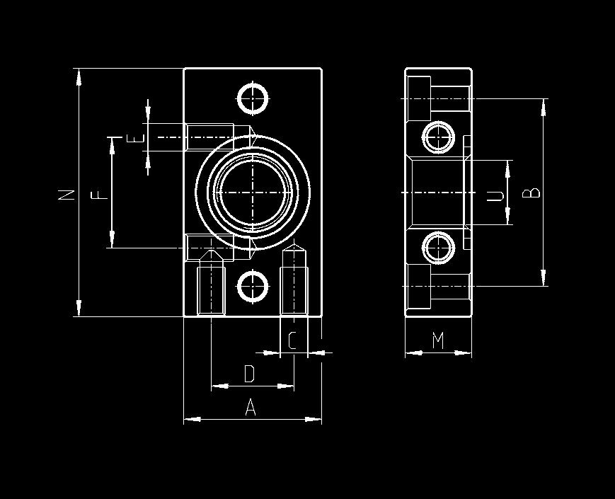 terminale sinistra; n 1 flangia terminale destra; n 4 viti M4x14; n 2 O-ring