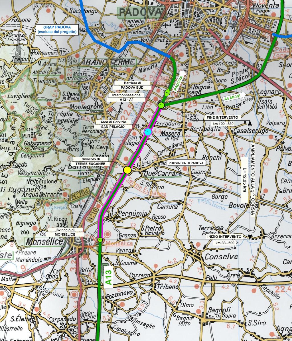 1 PREMESSA La presente relazione si riferisce al Progetto Definitivo per l Ampliamento alla 3 a corsia dell Autostrada A13 Bologna-Padova nel tratto compreso fra lo Svincolo di Monselice e l