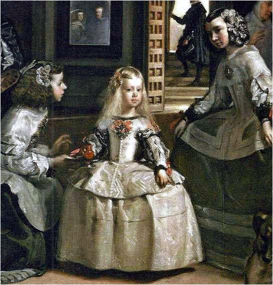 Nella stanza sembra essere entrata improvvisamente, l infanta Margherita, accompagnata da due damigelle (in spagnolo meninas ).