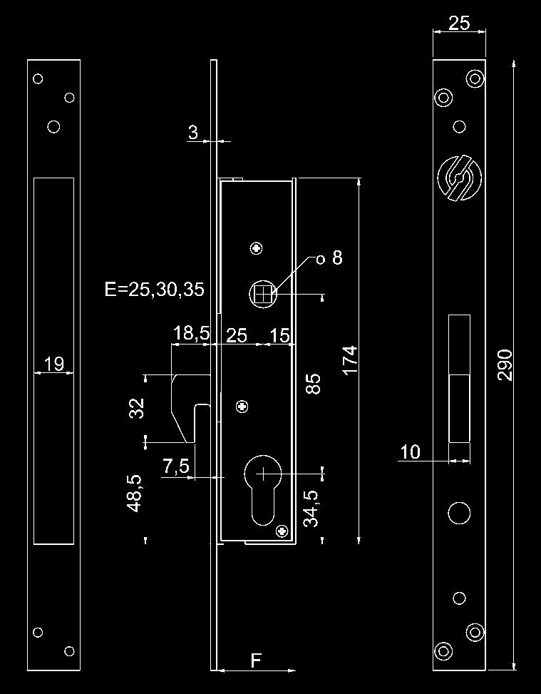 SERRATURE EXTENSION A CILINDRO PER PERSIANE CYLINDER EXTENSION LOCKS FOR METAL DOORS Linea di serrature per grate e persiane di sicurezza a cilindro europeo EXTENSION con meccanismo di funzionamento