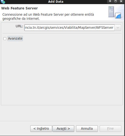 Web Feature Service II WFS PAT - udig - http://geoservices.provincia.tn.