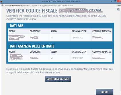 ADE. Solo dopo questa operazione sarà possibile tornare nella