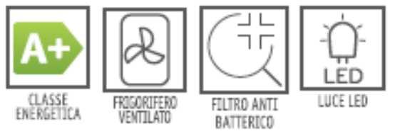 Frigorifero ventilato con filtro aria antibatterico Microban: elimina batteri e cattivi odori Termostato elettronico ed