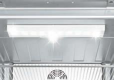 La funzione operativa re consente di adattare in modo perfetto le condizioni climatiche di conservazione dei diff erenti prodotti. Illuminazione LED nelle porte a vetri FKUv.