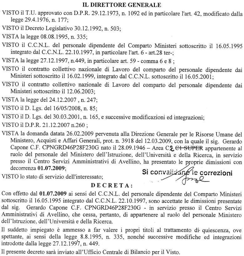 (D.D. 27 marzo 2009 - Visto e registrato all'ufficio centrale del