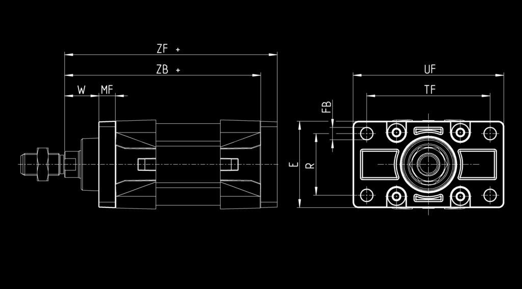 63 92 2 63 20 4 B-4-00 00 6 220 230 75 08,5 4,5 7 25 4 Ancoraggio a flangia anteriore e posteriore Mod. D-E N flangia N 4 viti Mod.