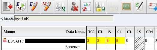 Esclude (o Include) dalla visualizzazione gli alunni con interruzione di frequenza visualizza la tabella dei voti gestiti nella scuola blocca voti (rende i voti non modificabili)