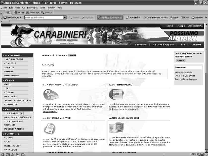 Fonti di approfondimento L arma e internet www.carabinieri.