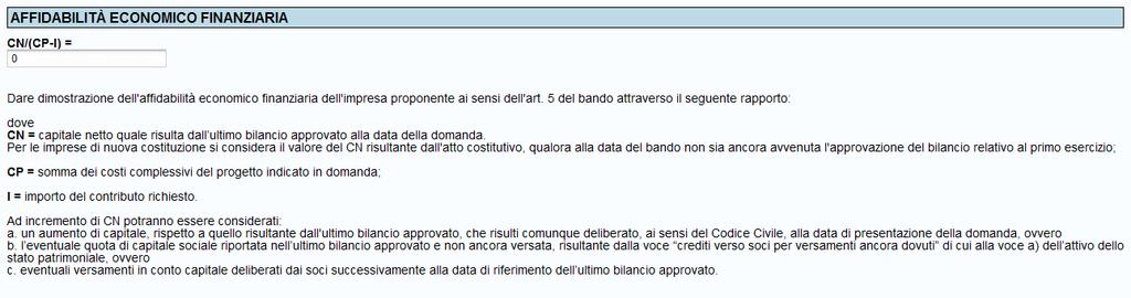 Qui vanno inseriti alcuni dati facoltativi come il referente scientifico del