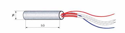 RISCALDATORI A R I A CARTUCCIA C C A AP CON TC CARATTERISTICHE TECNICHE I riscaldatori a cartuccia AP, possono essere costruiti con termocoppia incorporata di tipo J (ferro/ costantana) o tipo K