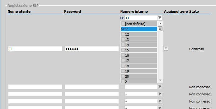 Scheda XFE-LAN510plus Sistema XF ESEMPI DI FUNZIONAMENTO REGISTRAZIONE DI CLIENT SIP In questo paragrafo è descritta la procedura per impostare la registrazione sulla scheda XFE-LAN510plus di uno più